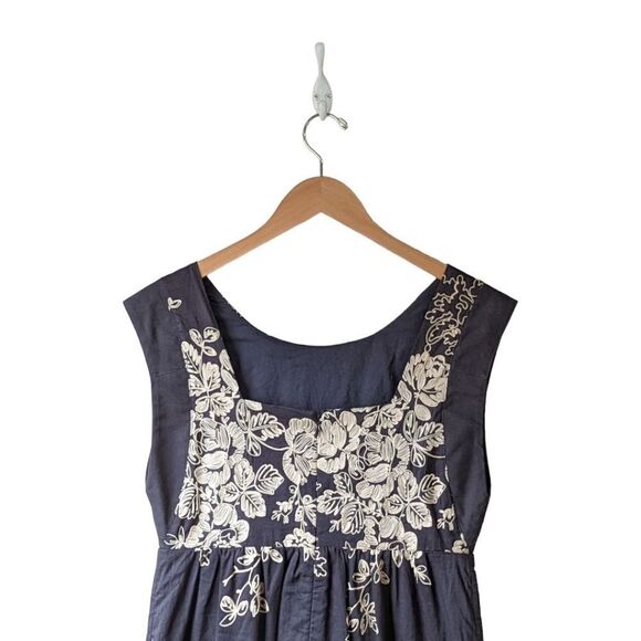 J. Crew Mirabel Embroidered Lined Sleeveless Dress sz 6 in Faded Black Sand - Picture 5 of 10